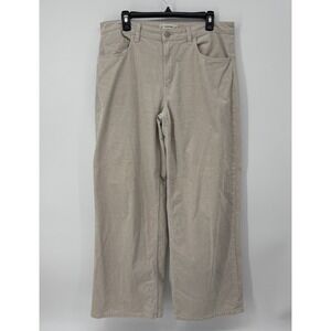 Everlane Cream Corduroy Pants Wide Leg Women's Size 32x30 Organic Cotton